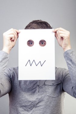 adam tutun duyguları ile kağıt