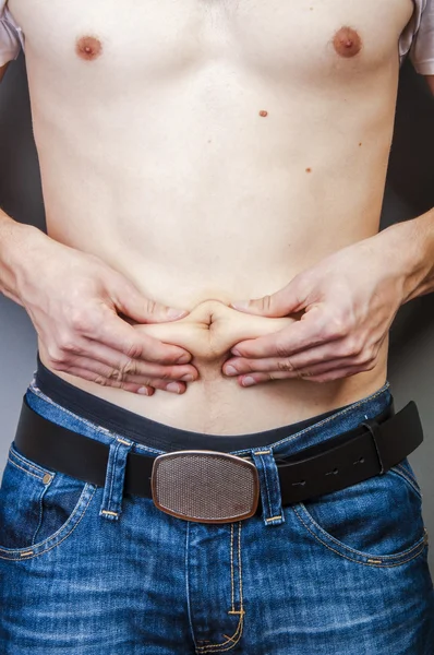 Fat in stomach — Stock Photo, Image