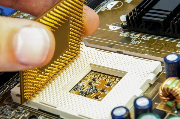 Uma imagem da unidade central de processamento. CPU — Fotografia de Stock