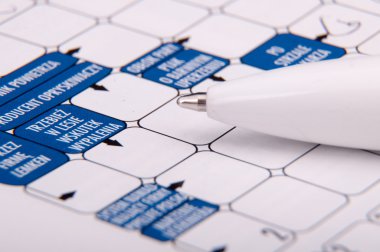 çapraz bulmaca ve kalem