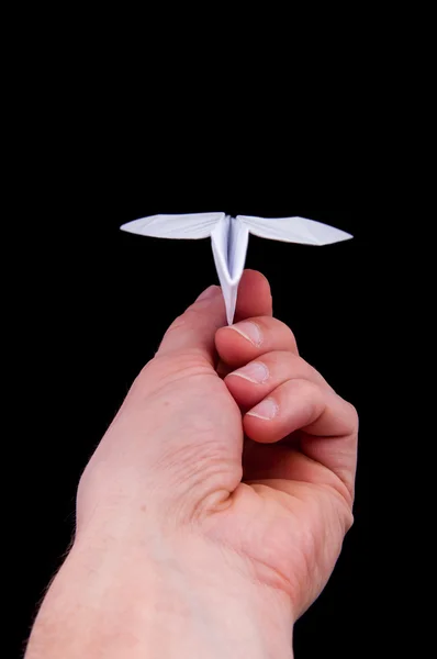 Origami samolot — Zdjęcie stockowe