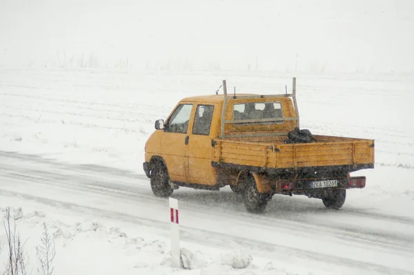 Cargo car in winter — Stock Photo, Image