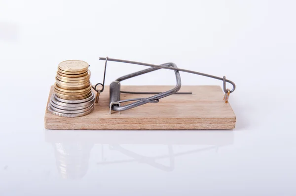 Mousetrap with money — Stock Photo, Image