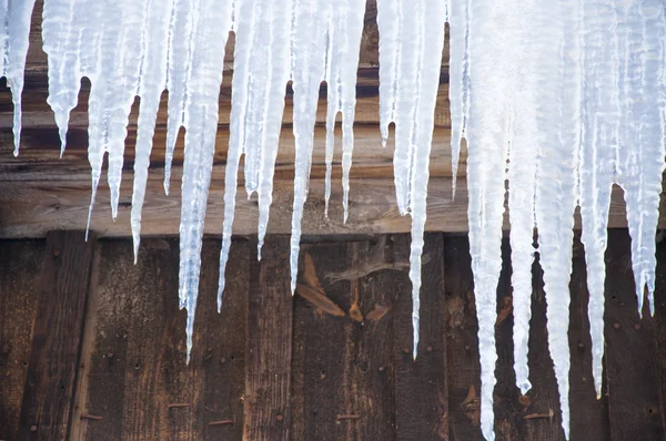 Icicle on the roof — Stock Photo, Image