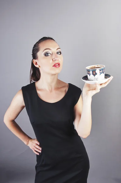 Geschäftsfrau trinkt Kaffee — Stockfoto