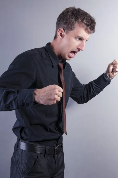 Vztek, podnikatel křičet — Stock fotografie