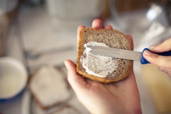 Sandwiches for breakfast — Stock Photo, Image