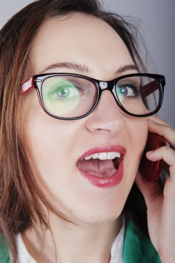 iş kadını konuşan telefon