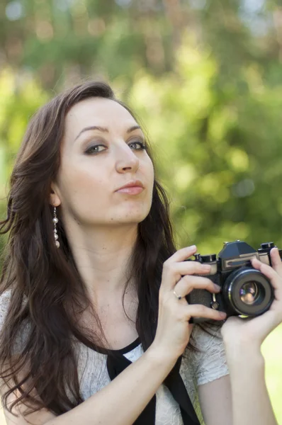 Hermosa fotógrafa — Foto de Stock