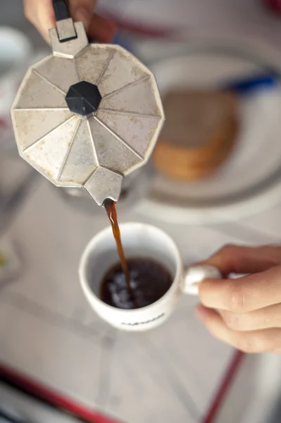 Italian coffee brewing — Stock Photo, Image