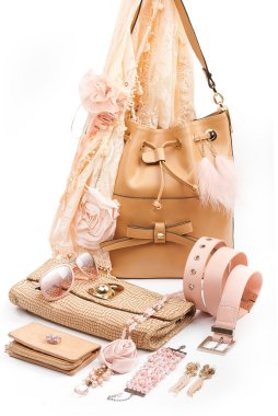 Beige fashion accessories clipart