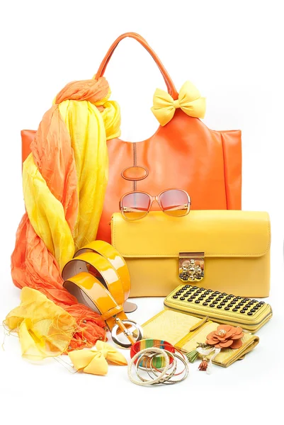 Yellow fashion accessories — Stock Photo, Image