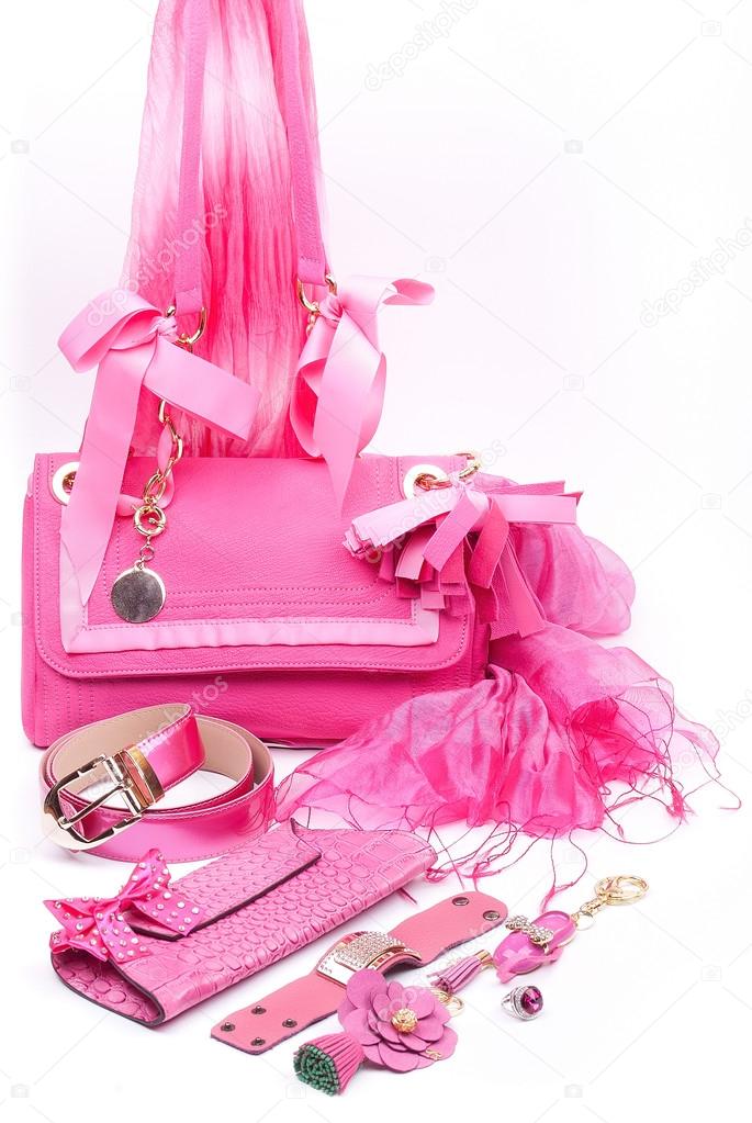 Pink fashion accessories