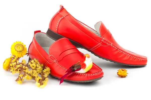 Pair of red male shoes — Stock Photo, Image