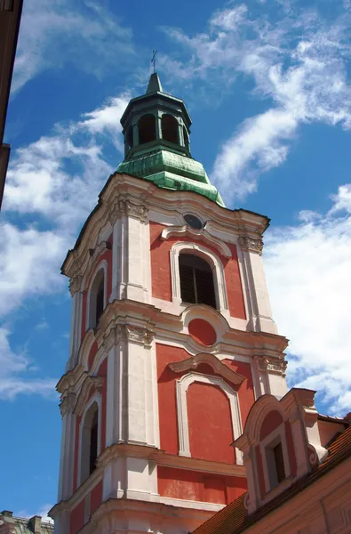 Barokke toren van de kerk in poznan — Stockfoto