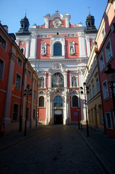 Baroque facade of church in Poznan — Stock Photo, Image