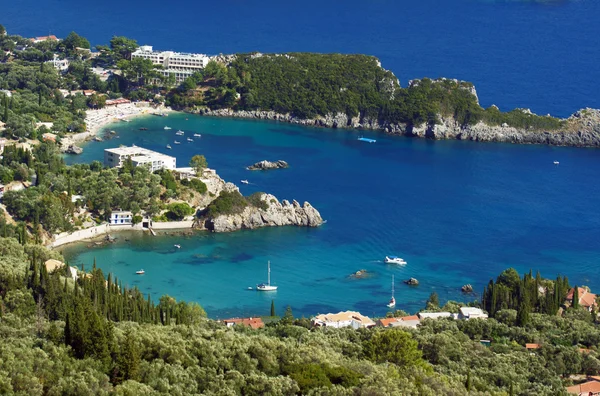 View to peninsula and bay at Corfu island — Stock Photo, Image