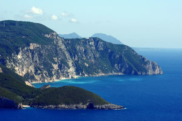 View to peninsula and bay at Corfu island — Stock Photo, Image