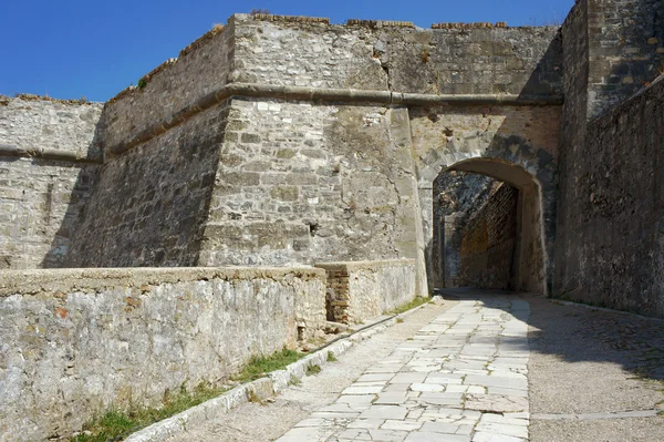Portão de entrada em Palaio Frourio, cidade de Corfu — Fotografia de Stock