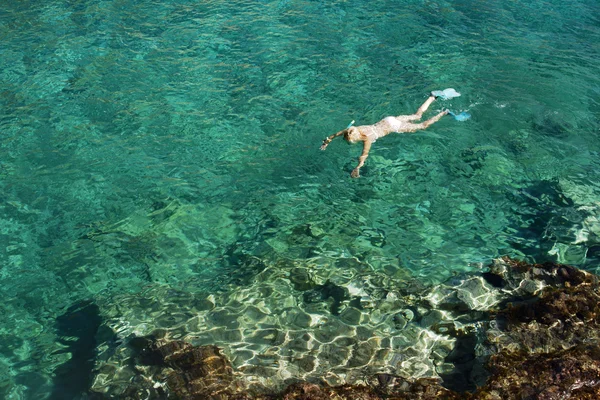 扎金索斯岛上浮潜 — 图库照片