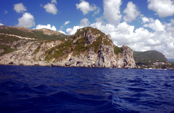 Rock on coast at Corfu island — Stock Photo, Image