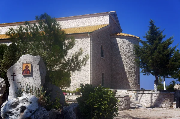 Monastero in cima al Pantokrator — Foto Stock