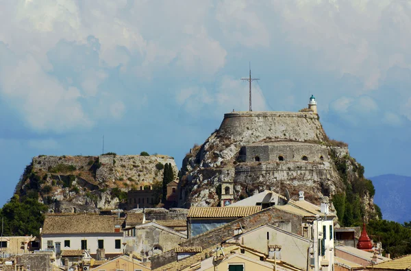 Oude binnenstad en het fort op het eiland corfu — Stockfoto