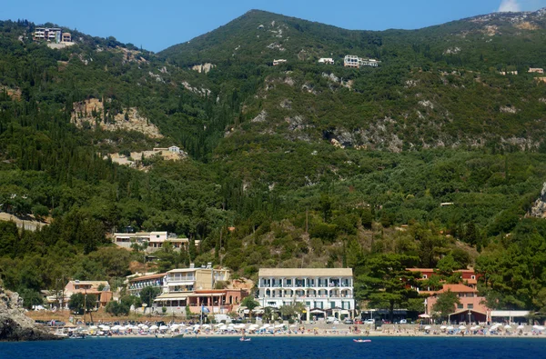 Blick auf Bucht und Strand auf Korfu — Stockfoto