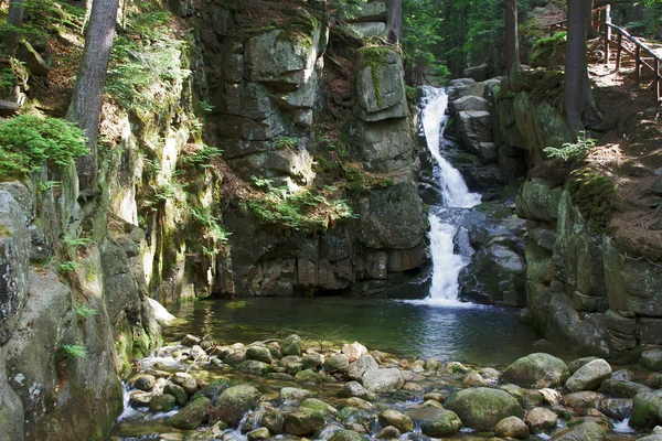Waterfall Podgórnej in the Giant Mountains — Stock Photo, Image