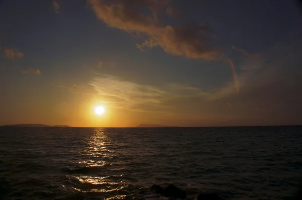 Tramonto sull'isola di Corfù — Foto Stock