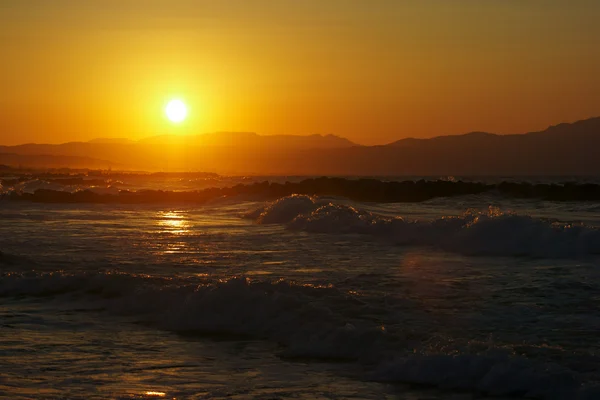 Greek beach in the evening — Stock Photo, Image