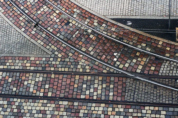Granitpflastersteine in der Straße — Stockfoto