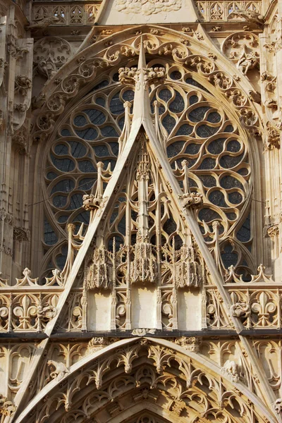 Rozet en versieringen van de gotische façade — Stockfoto