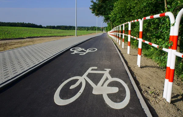 Asphalt bicycle path Stock Photo