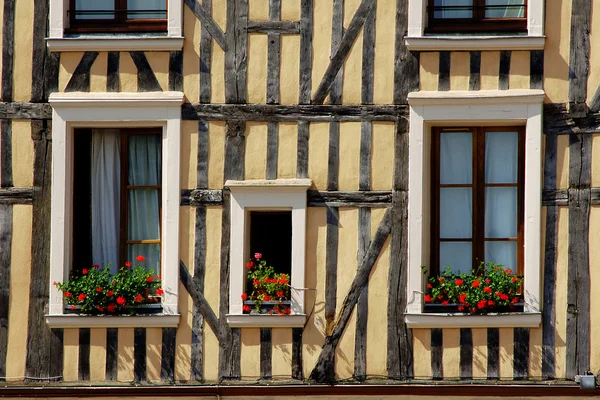 Ventanas decoradas con flores — Foto de Stock