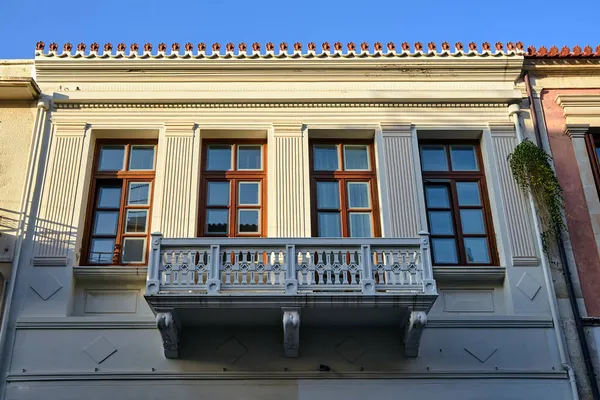 Historisch Herenhuis Met Balkon Rethymno Het Eiland Kreta Griekenland — Stockfoto