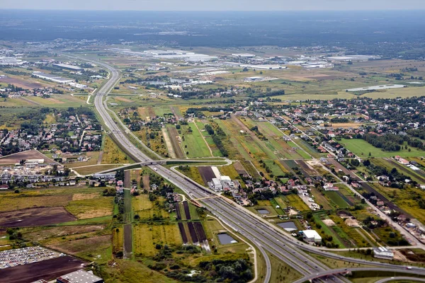 Vista Aerea Dell Autostrada Polonia — Foto Stock