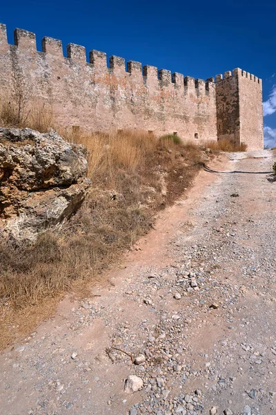 Rocky Road Ancient Ottoman Castle Island Crete Greece — Stock Photo, Image