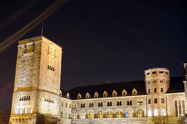 Stone Towers Historic Imperial Castle Night Poznan — Stock Photo, Image