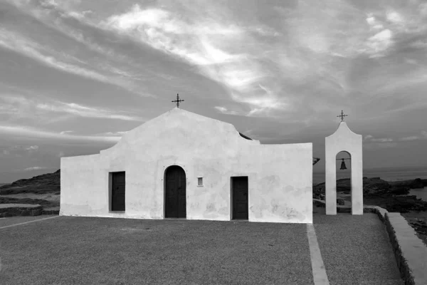 Cerkiew Mikołaja Wyspie Zakynthos Grecji Monochromatyczna — Zdjęcie stockowe