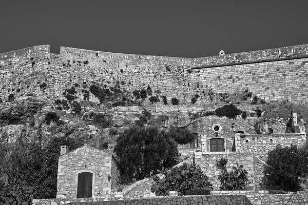 Ortodoxní Kaple Kamenné Opevnění Benátské Pevnosti Městě Rethymno Ostrově Kréta — Stock fotografie