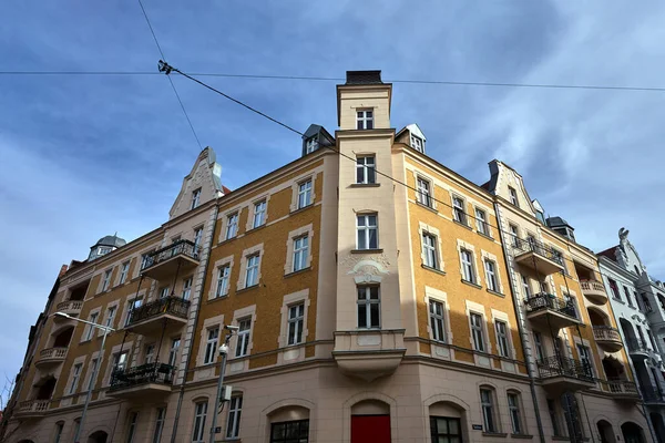 Фасад Історичного Будинку Познані Польща — стокове фото