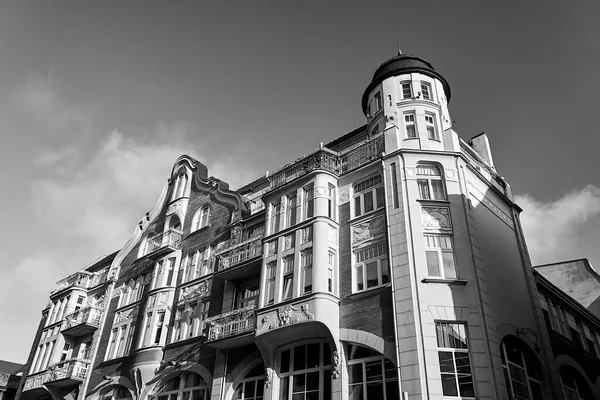 Фасад Історичного Будинку Познані Польща Монохромний — стокове фото