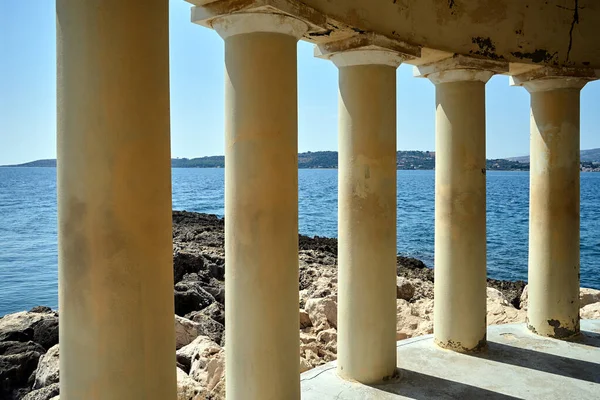 Colonnade Historic Theodora Lighthouse Island Kefalonia Greece — Stock Fotó