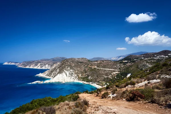 Rocky Cliff Coast Island Kefalonia Greece — Fotografia de Stock