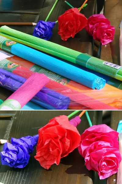 Kleurrijke papier bloemen — Stockfoto