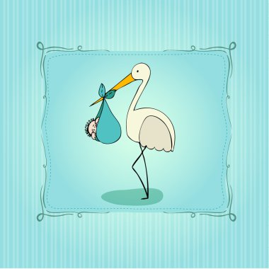 çocuk için Cute retro bebek varış kart tasarımı