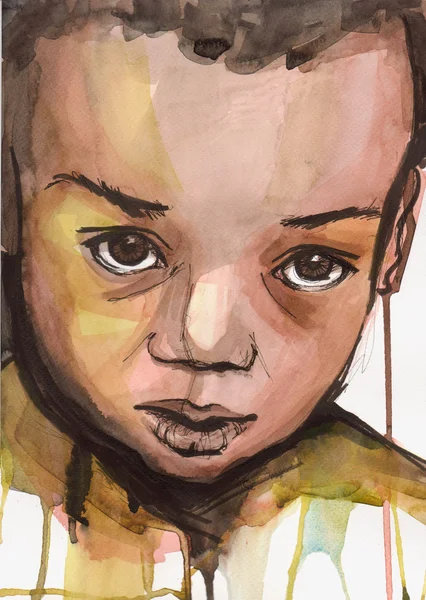 Resimli çocuk portresi — Stok fotoğraf