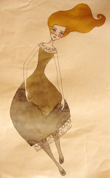 Illustrated cute girl