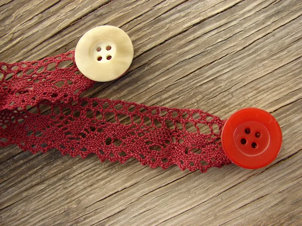 Düğmeleri ile el yapımı pin — Stok fotoğraf